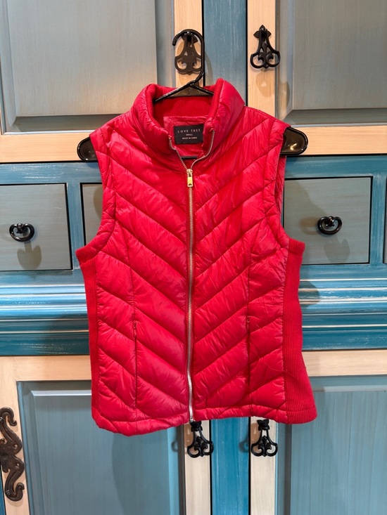 Love Tree Jackets & Blazers - Love Tree Bright Red Quilted Zip-Front Puffer Vest